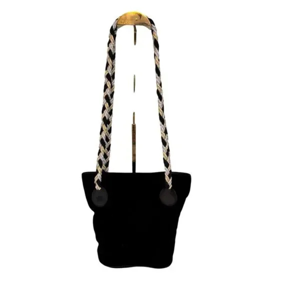 Vintage 80s 90s La Regale Evening Shoulder Bag Bucket Braided Strap Purse